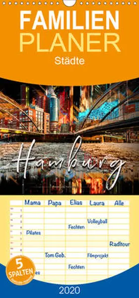 Roder |  Hamburg abstrakt  - Familienplaner hoch (Wandkalender 2020 , 21 cm x 45 cm, hoch) | Sonstiges |  Sack Fachmedien