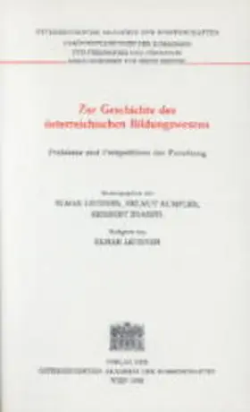 Lechner / Rumpler / Zdarzil |  Zur Geschichte des Österreichischen Bildungswesens | Buch |  Sack Fachmedien