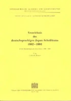 Pauer |  Verzeichnis des deutschsprachigen Japanschrifttums 1992-1993 | Buch |  Sack Fachmedien