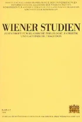 Schwabl |  Wiener Studien. Zeitschrift für Klassische Philologie, Patristik und Lateinische Tradition / Wiener Studien. Zeitschrift für Klassische Philologie, Patristik und Lateinische Tratition | Buch |  Sack Fachmedien