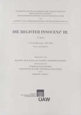  Die Register Innocenz III. / Die Register Innocenz' III. 10. Band | Buch |  Sack Fachmedien