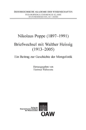 Walravens | Nikolaus Poppe (1897-1991 Briefwechsel mit Walther Heissig (1913-2005) | E-Book | sack.de