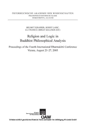 Krasser / Lasic / Franco |  Religion and Logic in Buddhist Philosophical Analysis | eBook | Sack Fachmedien