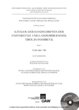Neuhauser |  Katalog der Handschriften der Universitäts- und Landesbibliothek Tirol, Teil 7: Cod. 601-700 | eBook | Sack Fachmedien