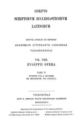 Knöll |  Eugippii opera. Pars II: Eugippii vita Sancti Severini | Buch |  Sack Fachmedien