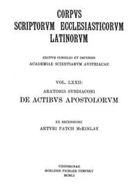 McKinlay |  Aratoris subdiaconi de actibus apostolorum | Buch |  Sack Fachmedien