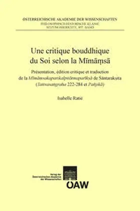 Ratié |  Une critique bouddhique du Soi selon la Mimamsa | Buch |  Sack Fachmedien
