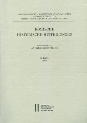 Gottsmann |  Römische Historische Mitteilungen 60/2018 | Buch |  Sack Fachmedien