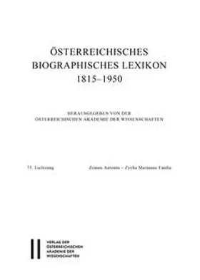 Wissenschaften |  Österreichisches Biographisches Lexikon 1815-1950 / Österreichisches Biographisches Lexikon 1815–1950 | Buch |  Sack Fachmedien