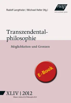 Langthaler / Hofer |  Transzendentalphilosophie | eBook | Sack Fachmedien