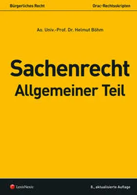 Böhm |  Sachenrecht Allgemeiner Teil | Buch |  Sack Fachmedien