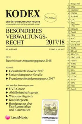 Doralt |  KODEX Besonderes Verwaltungsrecht 2017/18 | Buch |  Sack Fachmedien