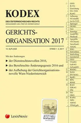  KODEX Gerichtsorganisation 2017 | Buch |  Sack Fachmedien