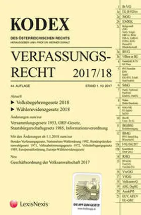 Doralt |  KODEX Verfassungsrecht 2017/18 | Buch |  Sack Fachmedien