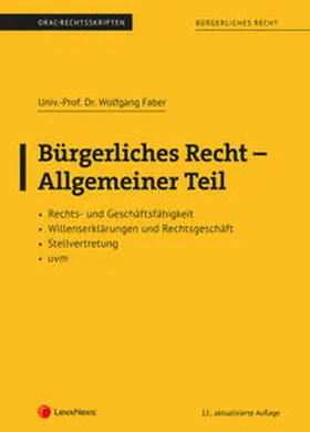 Faber |  Bürgerliches Recht - Allgemeiner Teil (Skriptum) | Buch |  Sack Fachmedien