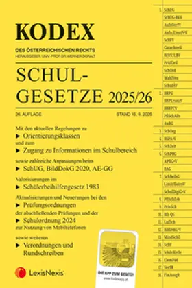 Doralt |  KODEX Schulgesetze 2025/26 - inkl. App | Buch |  Sack Fachmedien