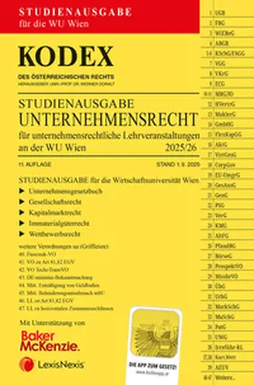 Doralt |  KODEX Unternehmensrecht für unternehmensrechtliche LVA (WU Wien) 2025/26 - inkl. App | Buch |  Sack Fachmedien