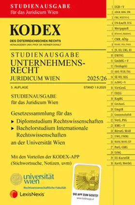 Doralt |  KODEX Unternehmensrecht Wien Juridicum 2025/26 - inkl. App | Buch |  Sack Fachmedien