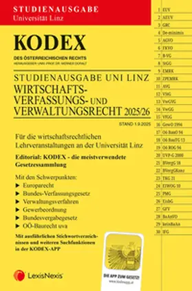 Doralt |  KODEX Wirtschaftsverfassungs- und verwaltungsrecht Uni Linz - inkl. App | Buch |  Sack Fachmedien