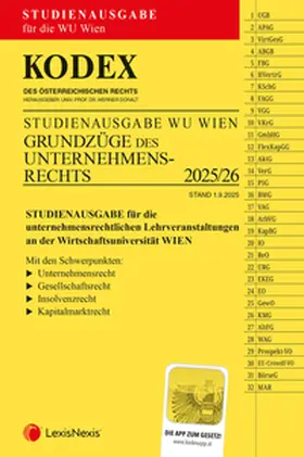 Doralt |  KODEX Grundzüge des Unternehmensrechts für die WU 2025/26 - inkl. App | Buch |  Sack Fachmedien