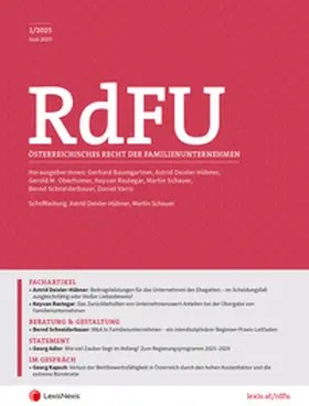 Deixler-Hübner / Schauer / Baumgartner |  RdFU - Österreichisches Recht der Familienunternehmen | Buch |  Sack Fachmedien