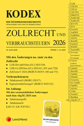 Doralt |  KODEX Zollrecht 2026 | Buch |  Sack Fachmedien