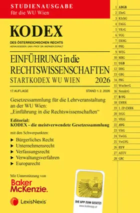 Doralt |  KODEX Einführung in die Rechtswissenschaften WU 2026 | Buch |  Sack Fachmedien