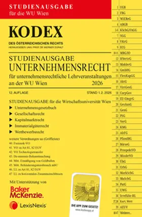 Doralt |  KODEX Unternehmensrecht für unternehmensrechtliche LVA (WU Wien) 2026 | Buch |  Sack Fachmedien