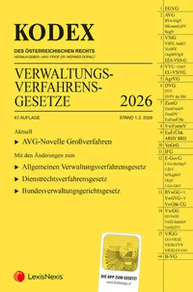 Doralt |  KODEX Verwaltungsverfahrensgesetze (AVG) 2026 | Buch |  Sack Fachmedien