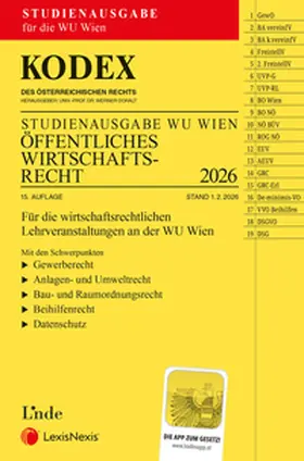 Doralt |  KODEX Öffentliches Wirtschaftsrecht (WU) 2026 | Buch |  Sack Fachmedien