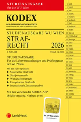 Doralt |  KODEX Strafrecht für die WU 2026 | Buch |  Sack Fachmedien