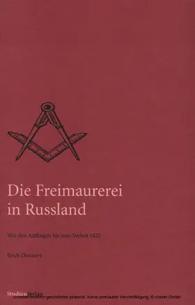 Donnert / Reinalter |  Die Freimaurerei in Russland | eBook | Sack Fachmedien