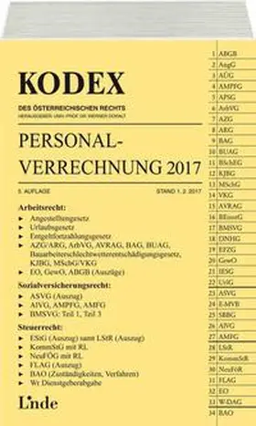 Hofbauer / Doralt |  KODEX Personalverrechnung 2017 | Buch |  Sack Fachmedien