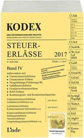 Bodis / Doralt |  KODEX Steuer-Erlässe 2017, Band IV | Buch |  Sack Fachmedien