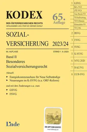 Brameshuber / Doralt |  KODEX Sozialversicherung 2023/24, Band II | Buch |  Sack Fachmedien