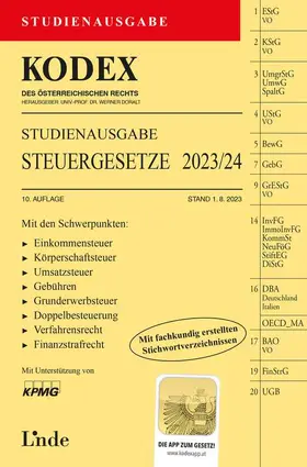 Bodis / Doralt |  KODEX Studienausgabe Steuergesetze 2023/24 | Buch |  Sack Fachmedien