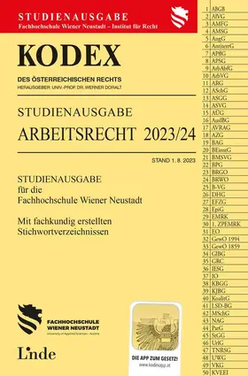 Doralt |  KODEX Studienausgabe Arbeitsrecht FH Wr. Neustadt 2023/24 | Buch |  Sack Fachmedien