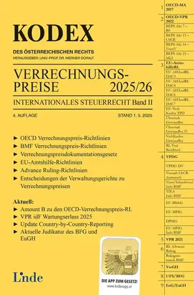 Macho / Doralt |  KODEX Verrechnungspreise 2025/26 | Buch |  Sack Fachmedien