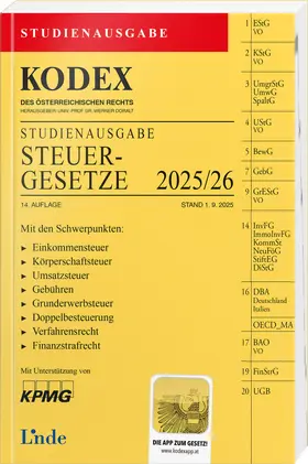 Doralt |  KODEX Studienausgabe Steuergesetze 2025/26 | Buch |  Sack Fachmedien