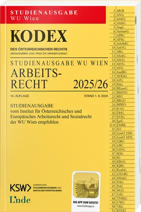 Doralt |  KODEX Studienausgabe Arbeitsrecht WU 2025/26 | Buch |  Sack Fachmedien