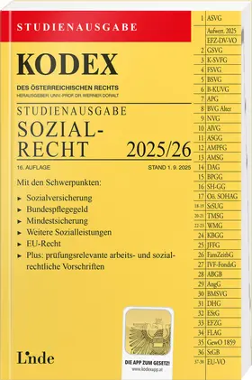 Doralt |  KODEX Studienausgabe Sozialrecht 2025/26 | Buch |  Sack Fachmedien