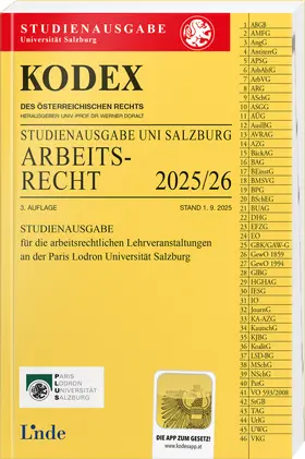 Doralt |  KODEX Studienausgabe Arbeitsrecht Salzburg 2025/26 | Buch |  Sack Fachmedien