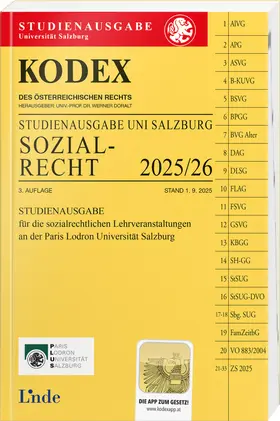 Doralt |  KODEX Studienausgabe Sozialrecht Salzburg 2025/26 | Buch |  Sack Fachmedien