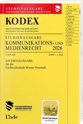 Wagner / Preslmayr / Kammel |  KODEX Studienausgabe Kommunikations- und Medienrecht 2026 | Buch |  Sack Fachmedien