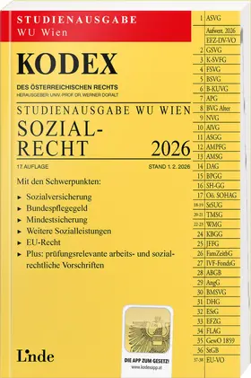 Doralt |  KODEX Studienausgabe Sozialrecht WU 2026 | Buch |  Sack Fachmedien