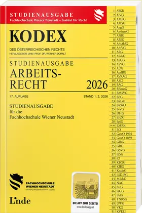 Doralt |  KODEX Studienausgabe Arbeitsrecht FH Wr. Neustadt 2026 | Buch |  Sack Fachmedien
