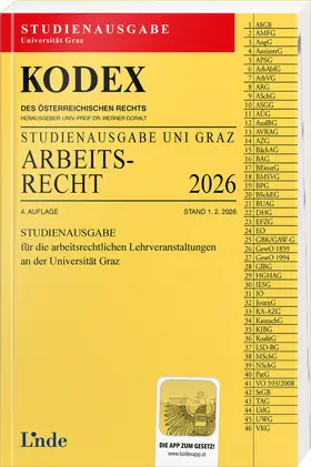 Doralt |  KODEX Studienausgabe Arbeitsrecht Graz 2026 | Buch |  Sack Fachmedien