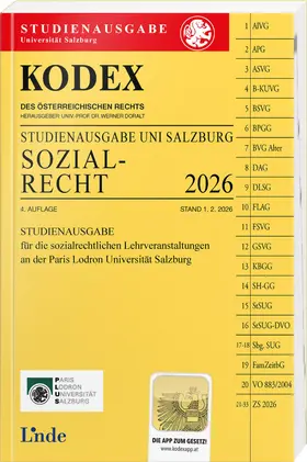 Doralt |  KODEX Studienausgabe Sozialrecht Salzburg 2026 | Buch |  Sack Fachmedien