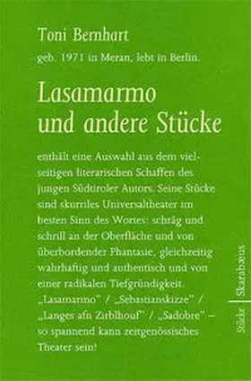 Bernhart |  Lasamarmo und andere Stücke | Buch |  Sack Fachmedien