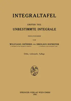 Gröbner / Hofreiter |  Integraltafel | eBook | Sack Fachmedien